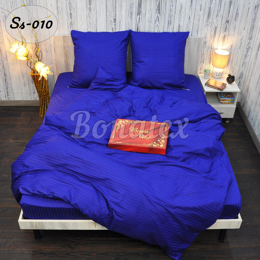 

Комплект постільної білизни BonaVita євро Сатин-страйп Blue 200х215 (651-0010)