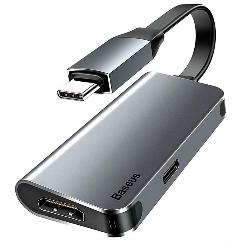

Adapter Baseus Little Box (CAHUB-E0G) Type-C to HDMI+Type-C Smart HUB Converter Grey