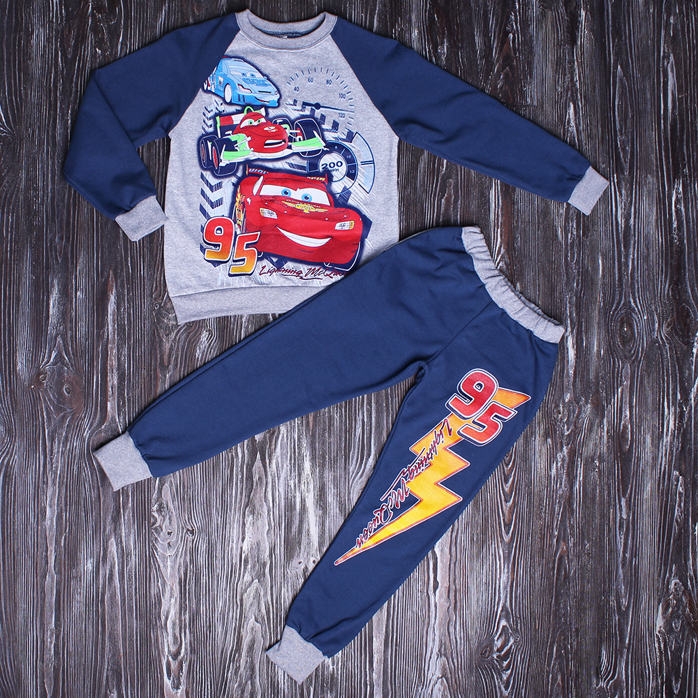 

Спортивный костюм Дрёма "Тачки 95" 110-116 см синий с серым (2313)
