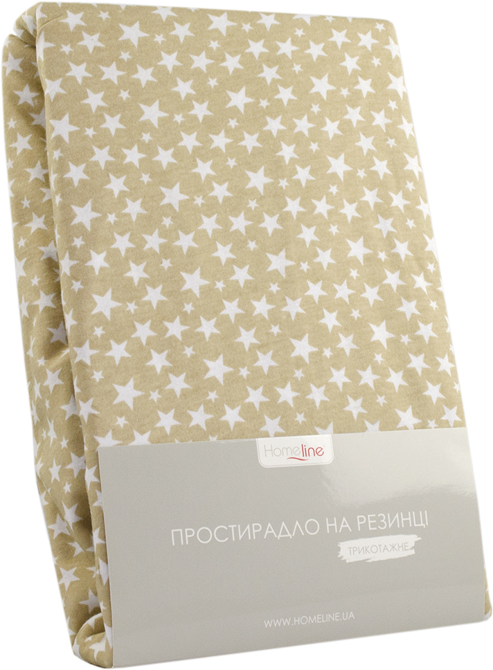 

Простынь на резинке Home Line 140х200 Бежевая со звездами