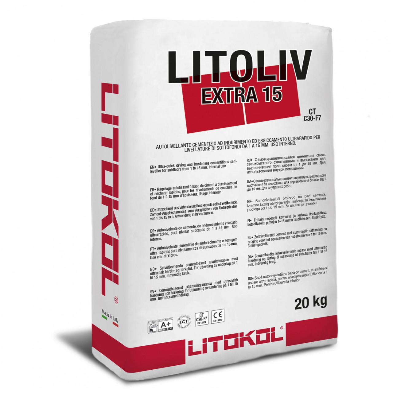 

Самовыравнивающая смесь /1-15 мм/ быстрого схватывания и высыхания LITOLIV EXTRA 15, 20 кг