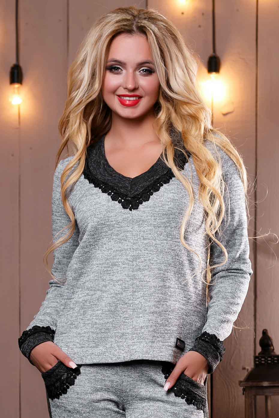 

Свитшот-кофта 923-2.2496 Seventeen  светло-серый, Свитшот-кофта 923-2.2496 Seventeen XL светло-серый