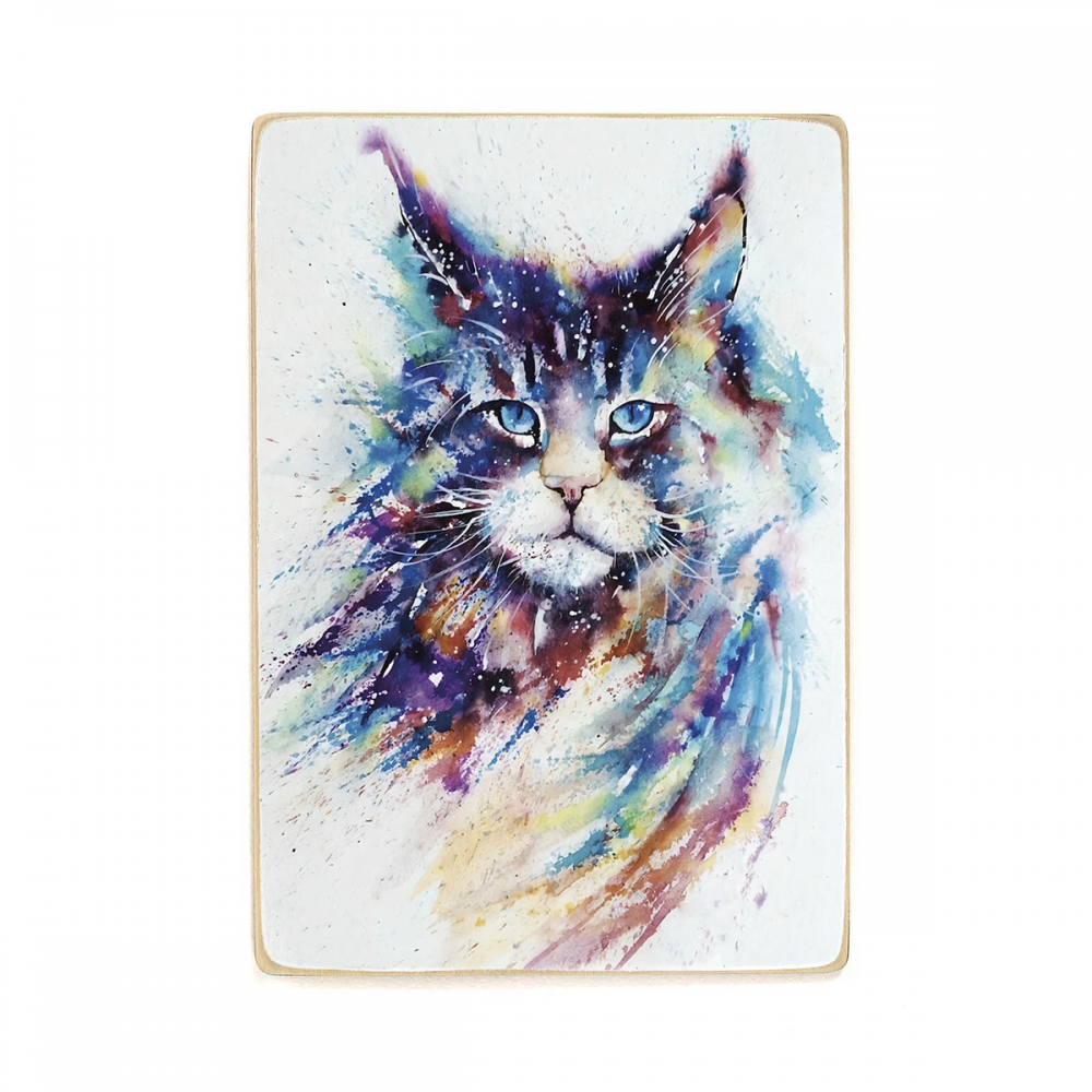 

Деревянный постер Животные Watercolor maine coon А2