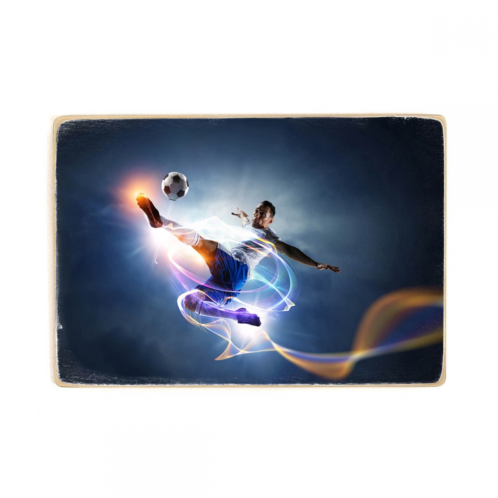 

Деревянный постер Спорт Soccer Player On Stadium In Action А2