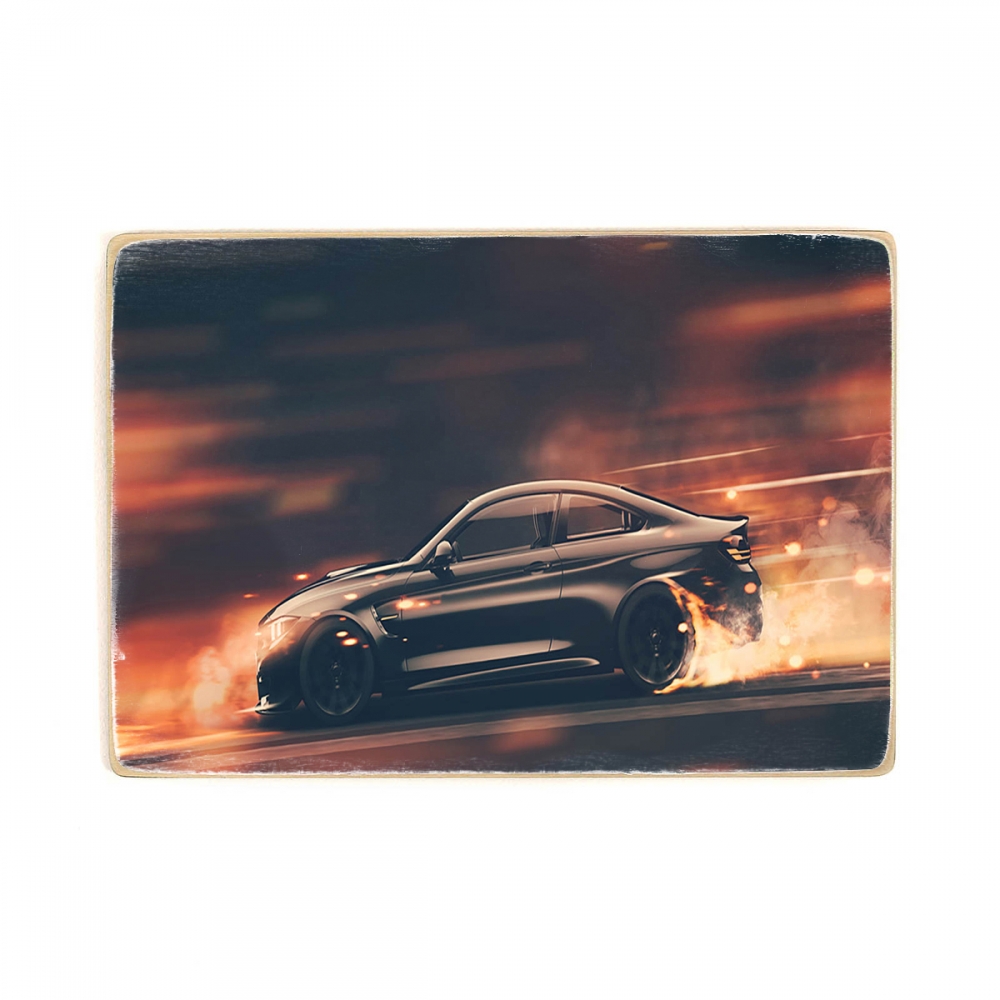 

Деревянный постер Автомобили High Speed Black Sports Car А1