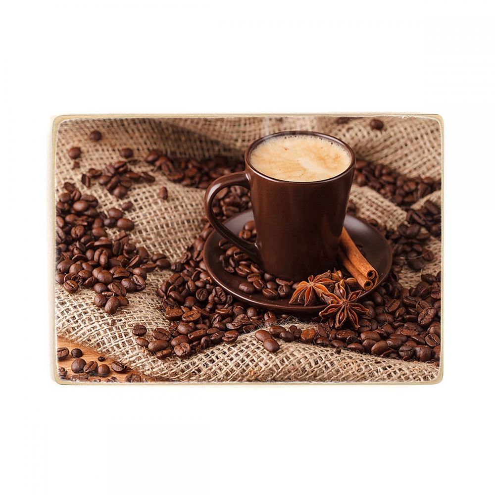 

Деревянный постер Для кухни Hot Christmas cup of coffee with coffee beans А2