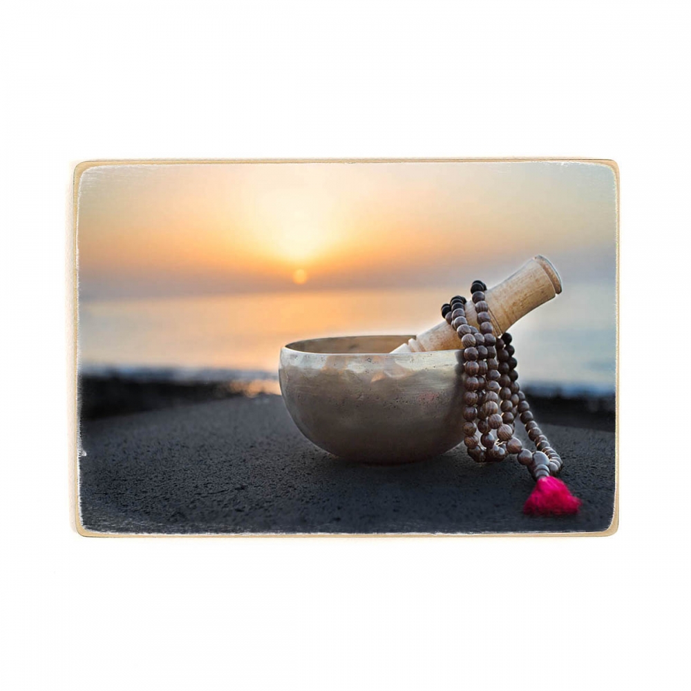 

Деревянный постер Йога и медитация Tibetan Bowl With Mala Beads А2