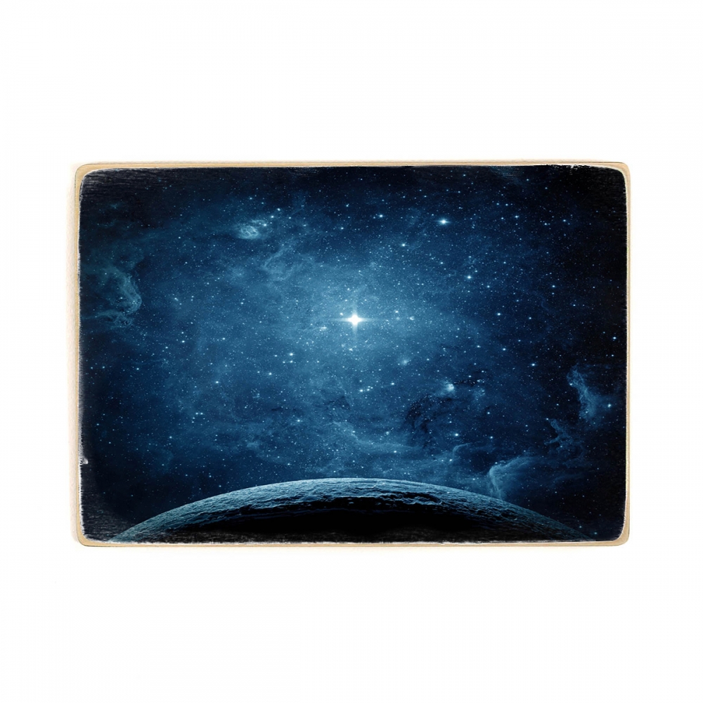 

Деревянный постер Космос Blue Planet And Galaxy А2