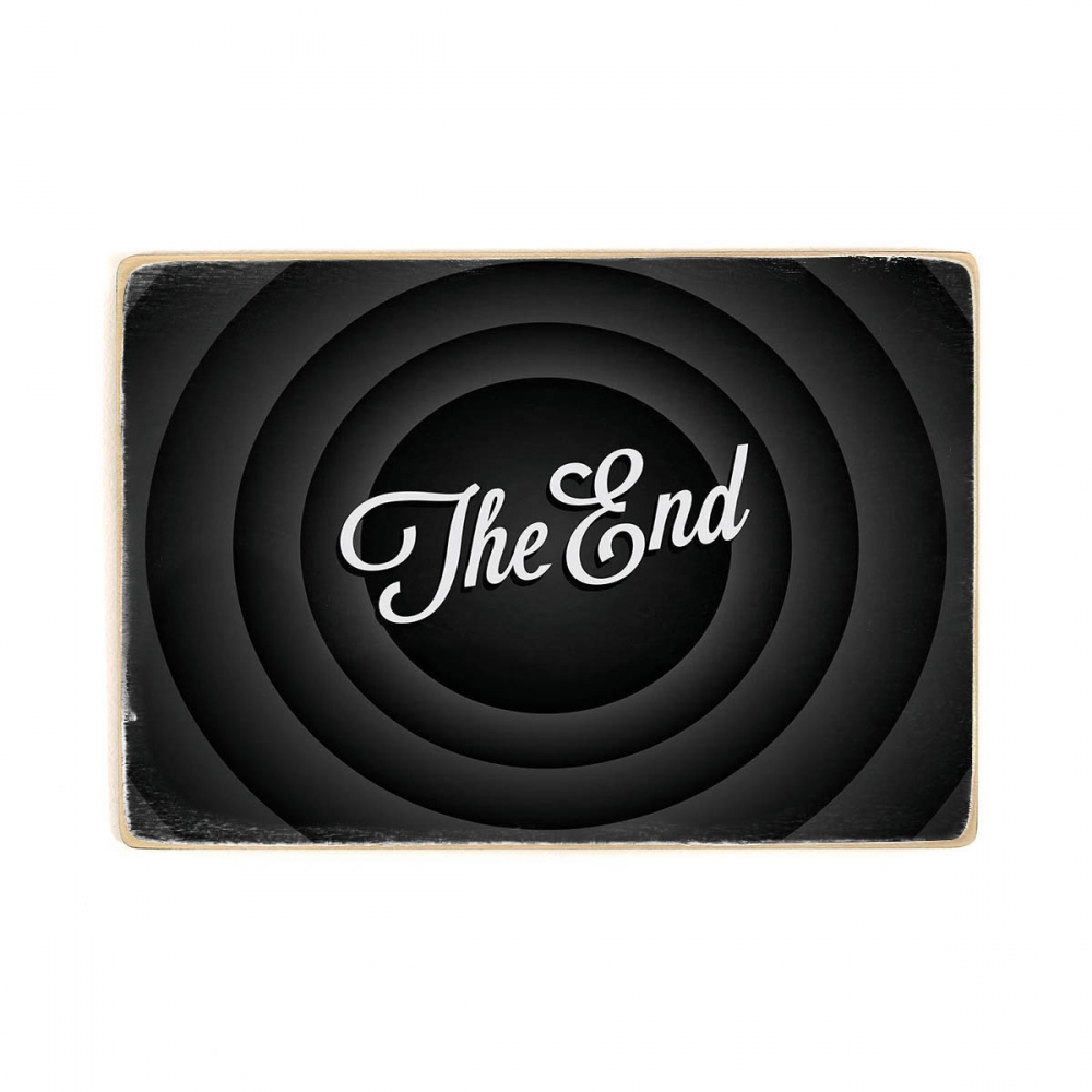 

Деревянный постер Винтаж The End Black And White А2