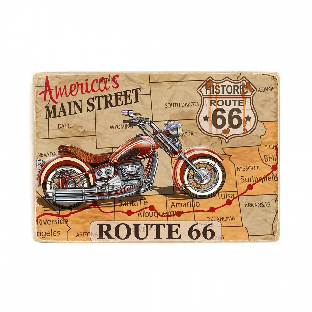 

Деревянный постер Винтаж Histiric Route 66 А1