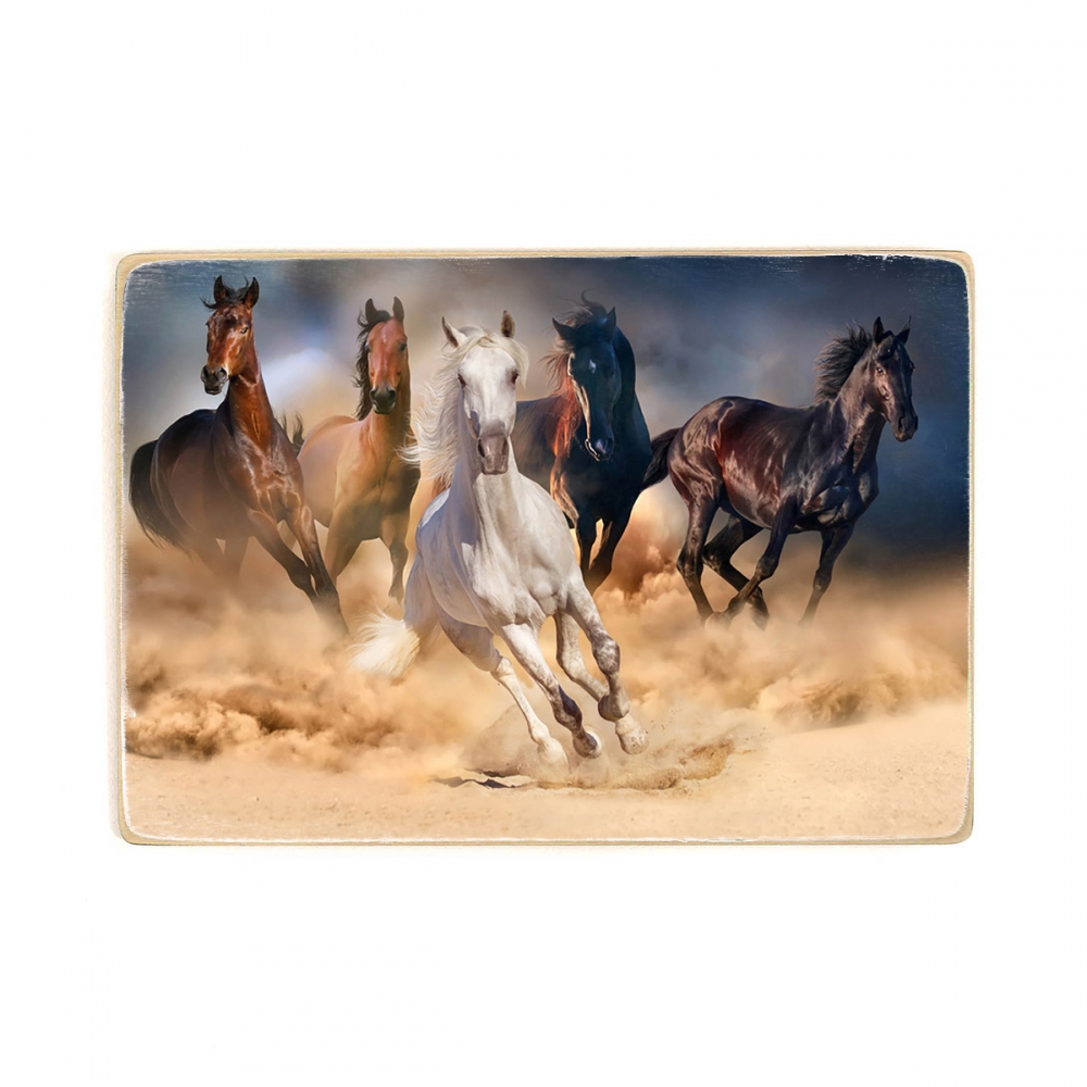 

Деревянный постер Животные Herd Of Horses А1