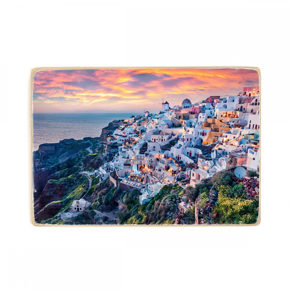 

Деревянный постер Архитектура Astonishing Evening View Santorini А2