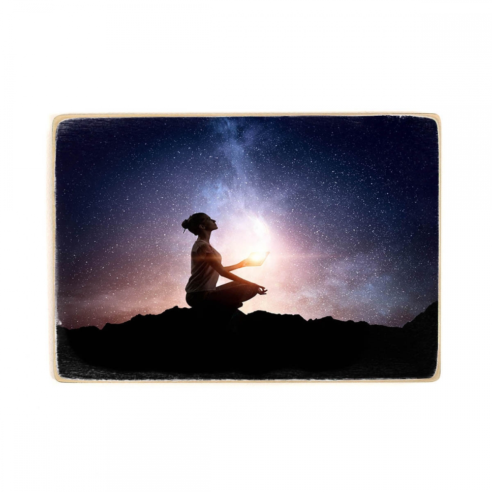 

Деревянный постер Йога и медитация Yoga Under The Starry Sky А1
