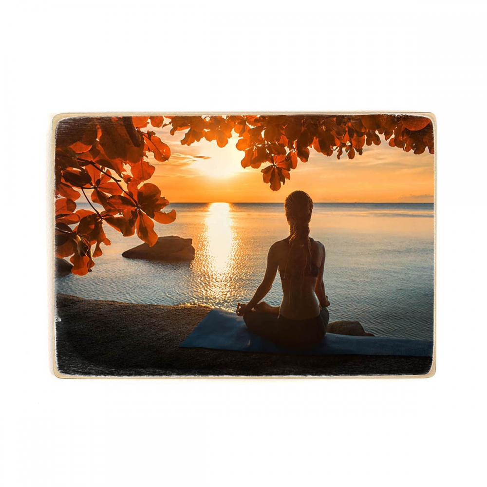 

Деревянный постер Йога и медитация Meditation At Sunset А2