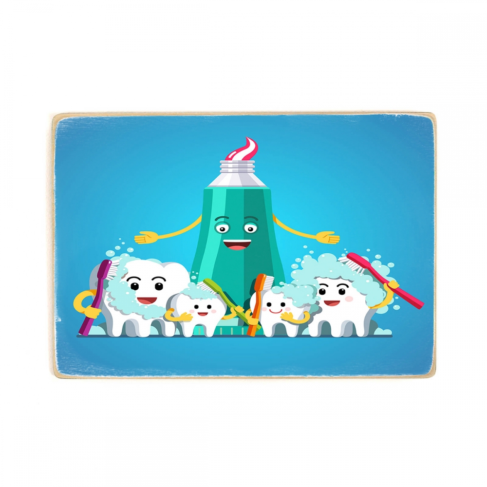 

Деревянный постер Стоматология Happy Family Of Teeth А2