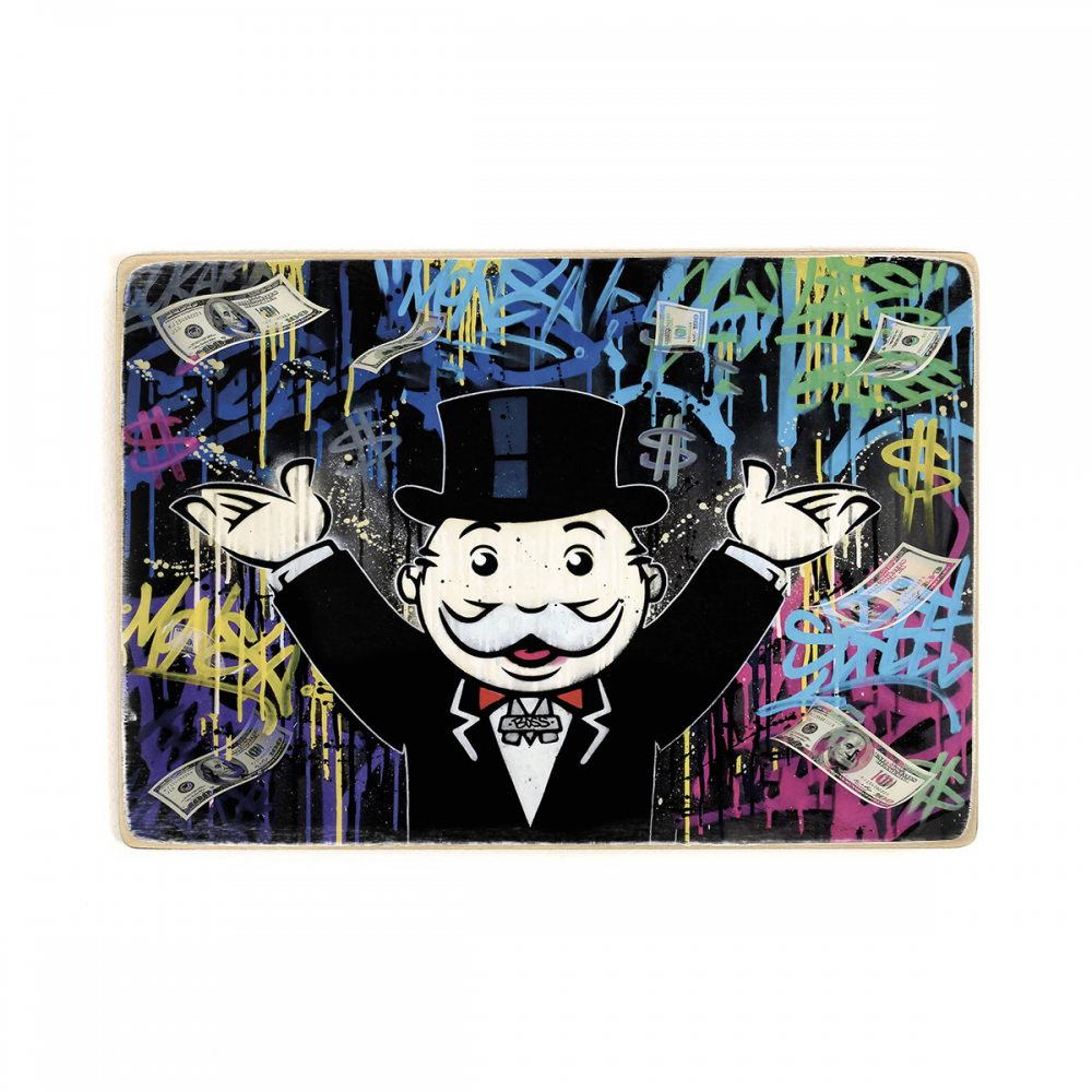 

Деревянный постер Деньги Graffiti Monopoly А1