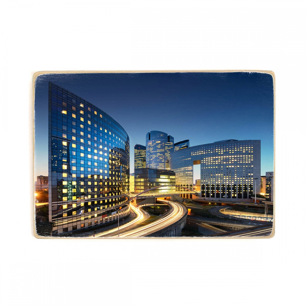 

Деревянный постер Архитектура Skyscrapers And Light Trails А2