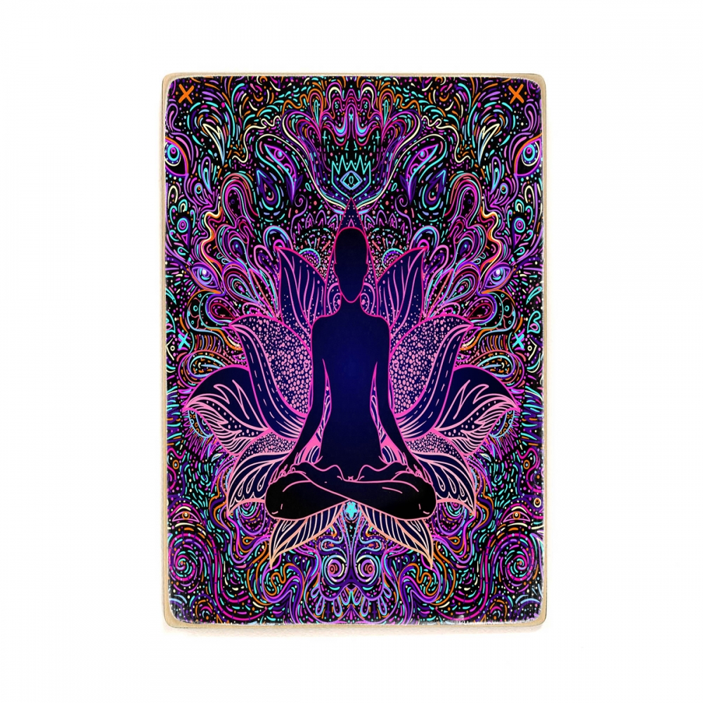 

Деревянный постер Psy Art Sitting Buddha Over Colorful Neon Background А1