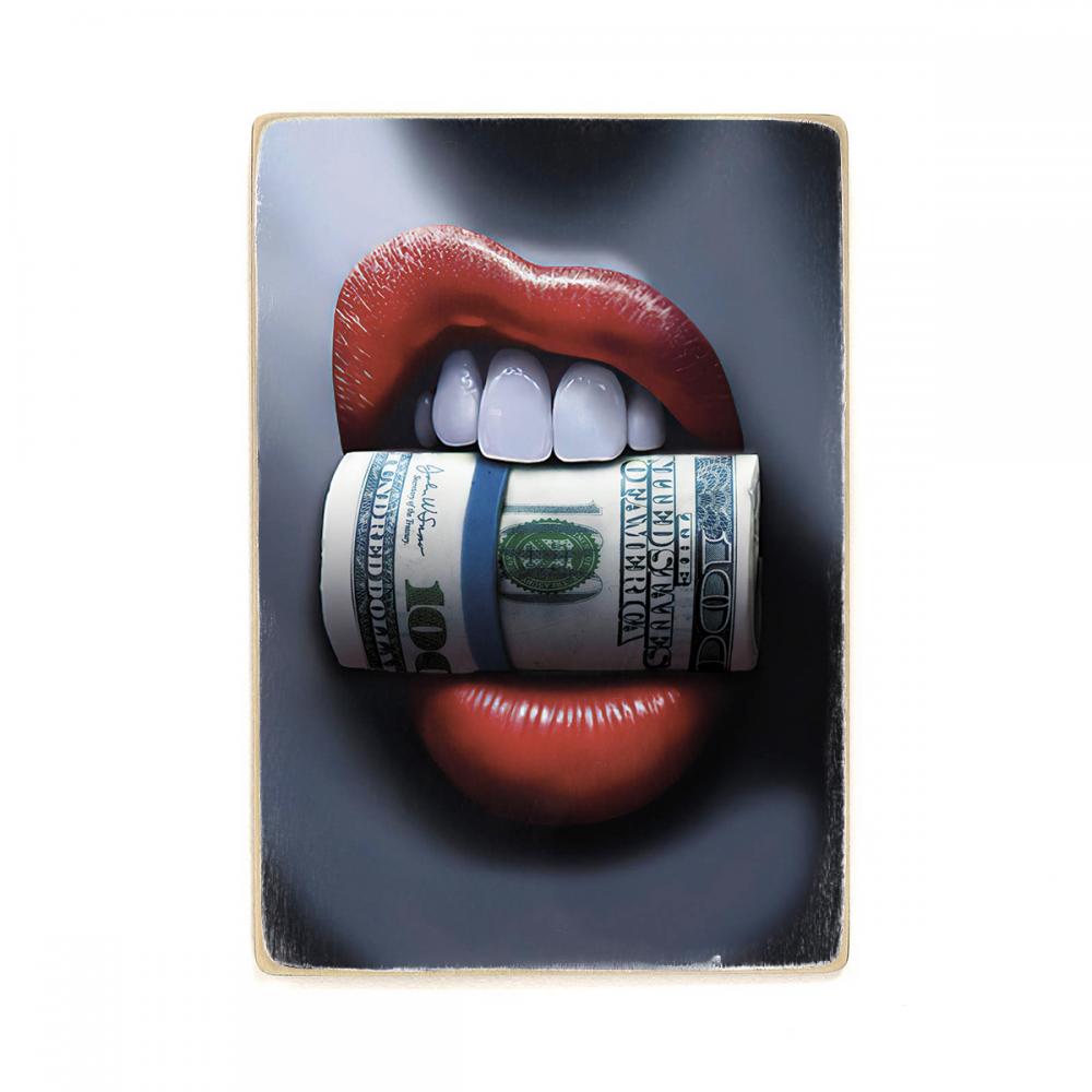 

Деревянный постер Деньги Money in the teeth А2
