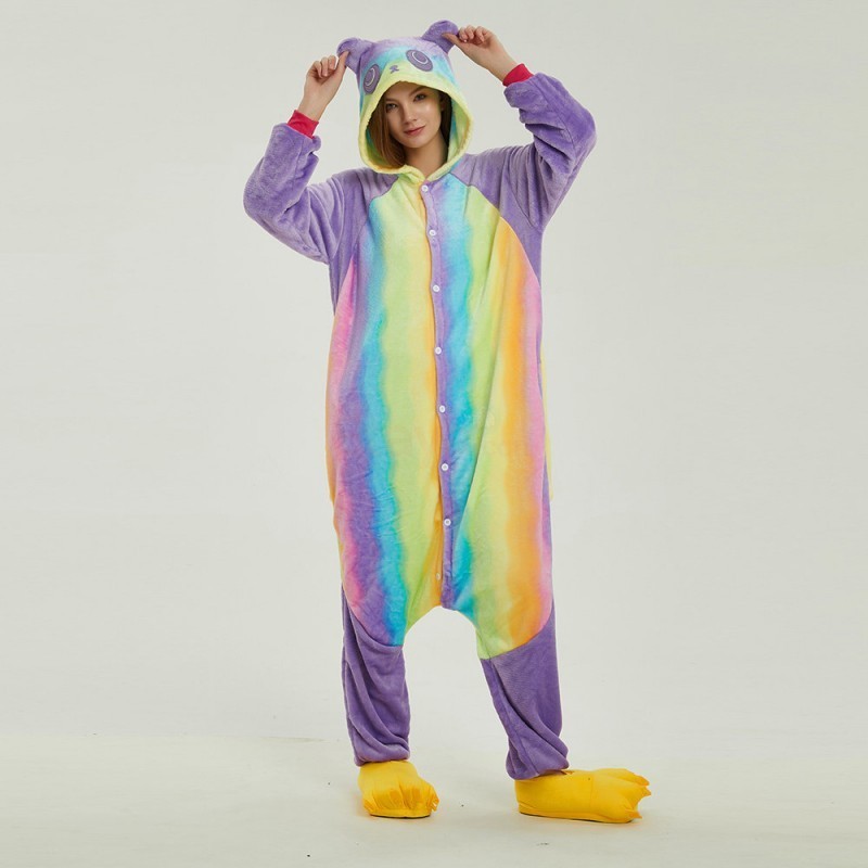 

Пижама кигуруми Kigurumi Панда Радужная Разноцветная L 165-175 см. (1019)