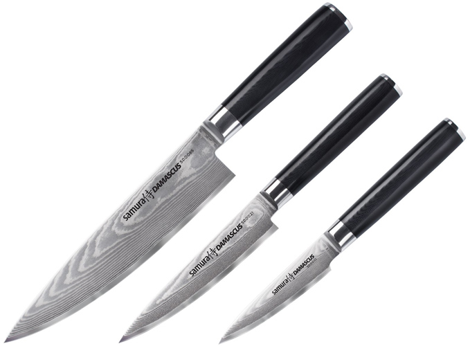 

Набор кухонных ножей Samura Damascus Поварская тройка 3 предмета (SD-0230)