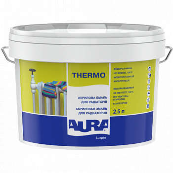 

Акриловая водоразбавимая глянцевая эмаль для радиаторов Aura Thermo 2.5л белая