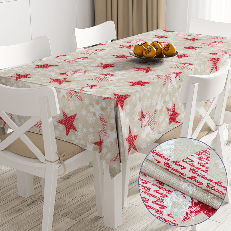 

Новогодний набор Time Textile Christmas Star - скатерть 100х150 см + 6 салфеток 30х30 см Бежевый, Красный TT153633-nb