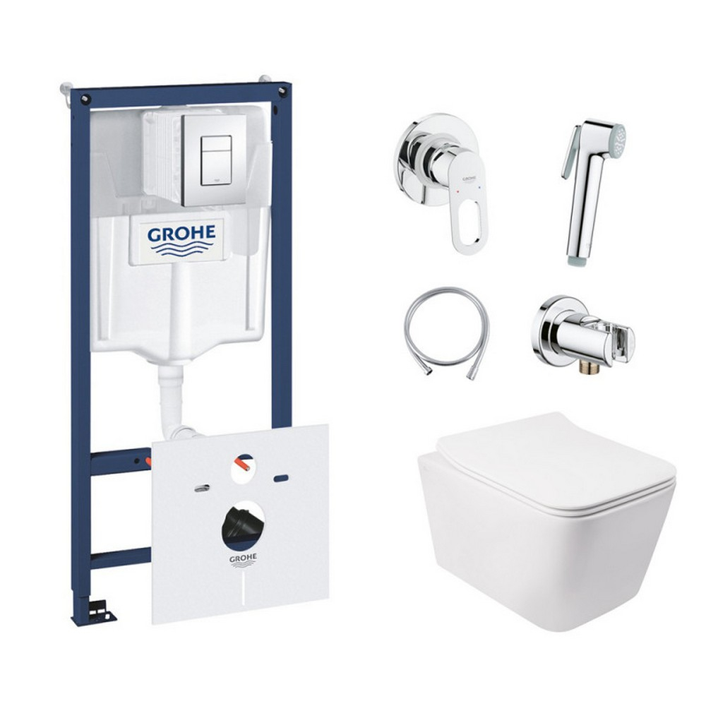 

Комплект инсталляция Grohe Rapid SL 38827000 + унитаз с сиденьем Qtap Crow QT05335170W + набор для гигиенического душа со смесителем Grohe BauLoop 111042