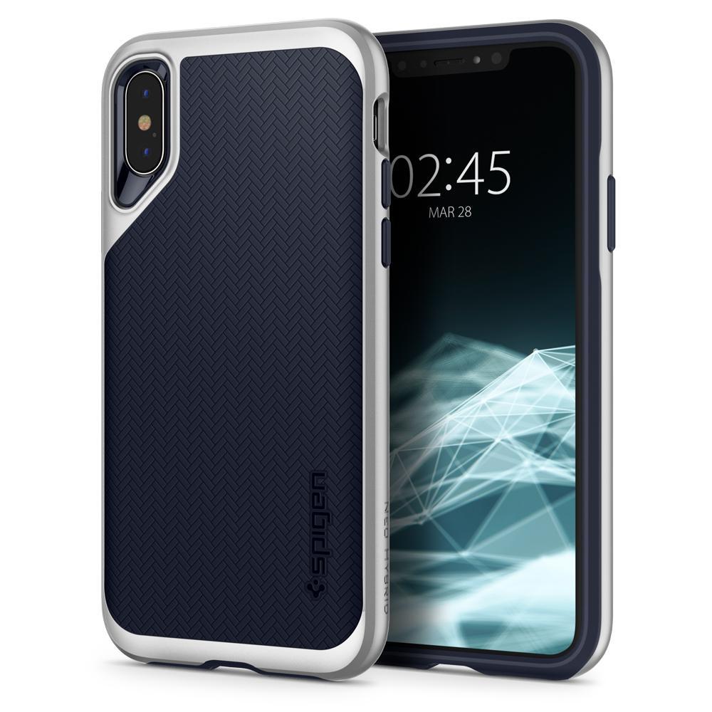 

Чехол Spigen для iPhone XS/X Neo Hybrid, Satin Silver