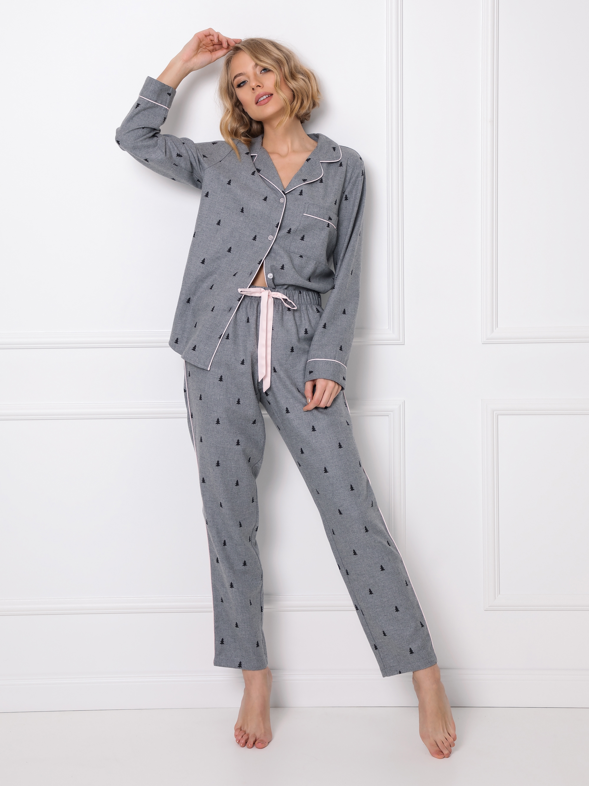 

Пижама Aruelle Elaine pajama long  Серая, Пижама Aruelle Elaine pajama long S Серая