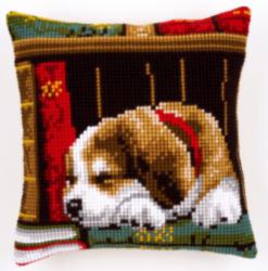 

Набор для вышивания крестом (подушка) Vervaco Dog sleeping on bookshelf Собачка, спящая на книжной полке PN-0148118
