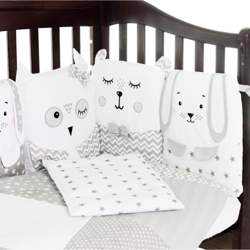 

Сменный постельный комплект Baby Veres Smiling Animals white-gray для кроватки 120х60 см