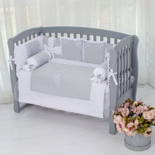 

Постельный комплект Baby Veres Angel wings grey для кроватки 120х60 см