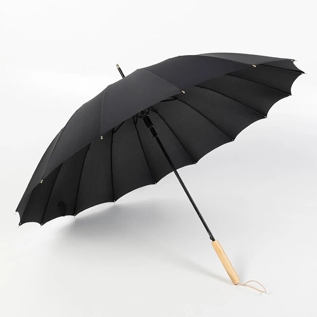 

Зонт трость 16 спиц серый KRAGO Grey Wooden