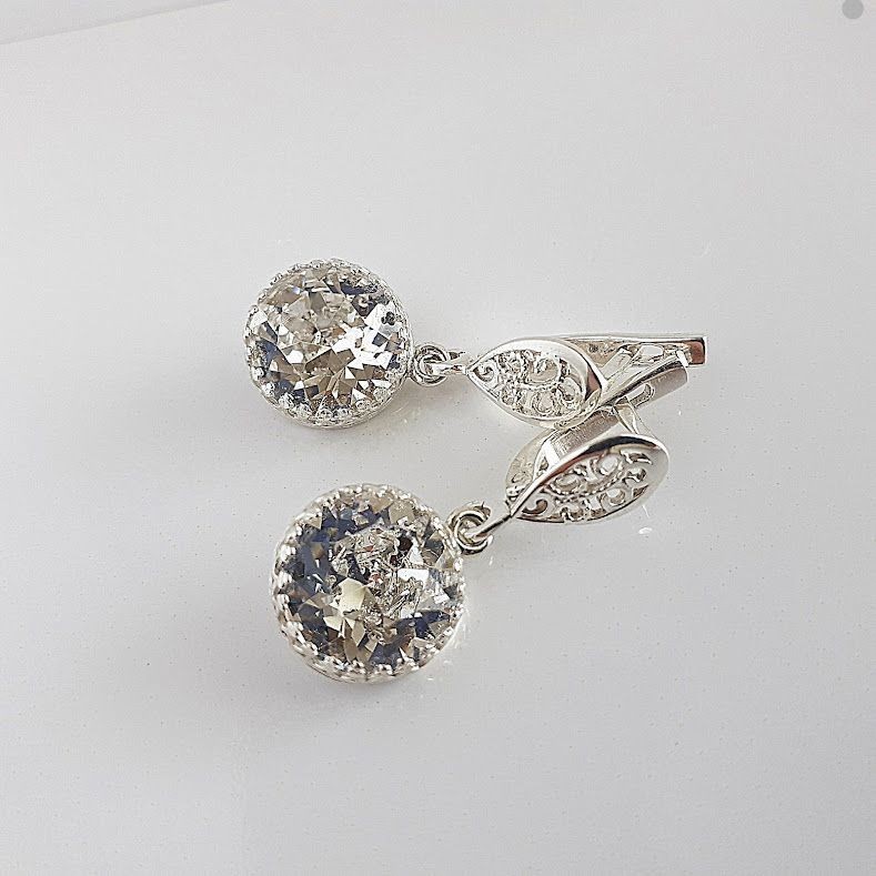

Серьги Hand Made с прозрачными кристаллами Сваровски