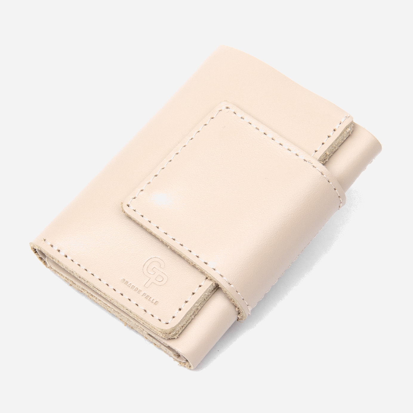 

Портмоне кожаное Grande Pelle leather-11465 Бежевое