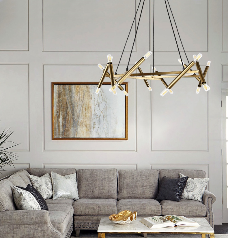 

Тросовая серия люстр PENTAGONE CHANDELIER 054544/d 900 gold