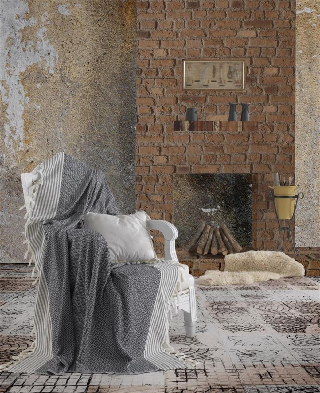 

Плед-накидка Eponj Home Buldan Keten - Etnik 170*220 siyah черный