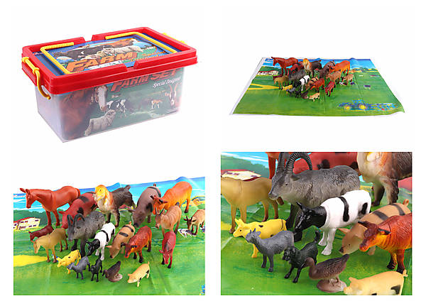 

Животные 22 домашних животных + игровое поле в боксе JIA YU TOY (H6600)