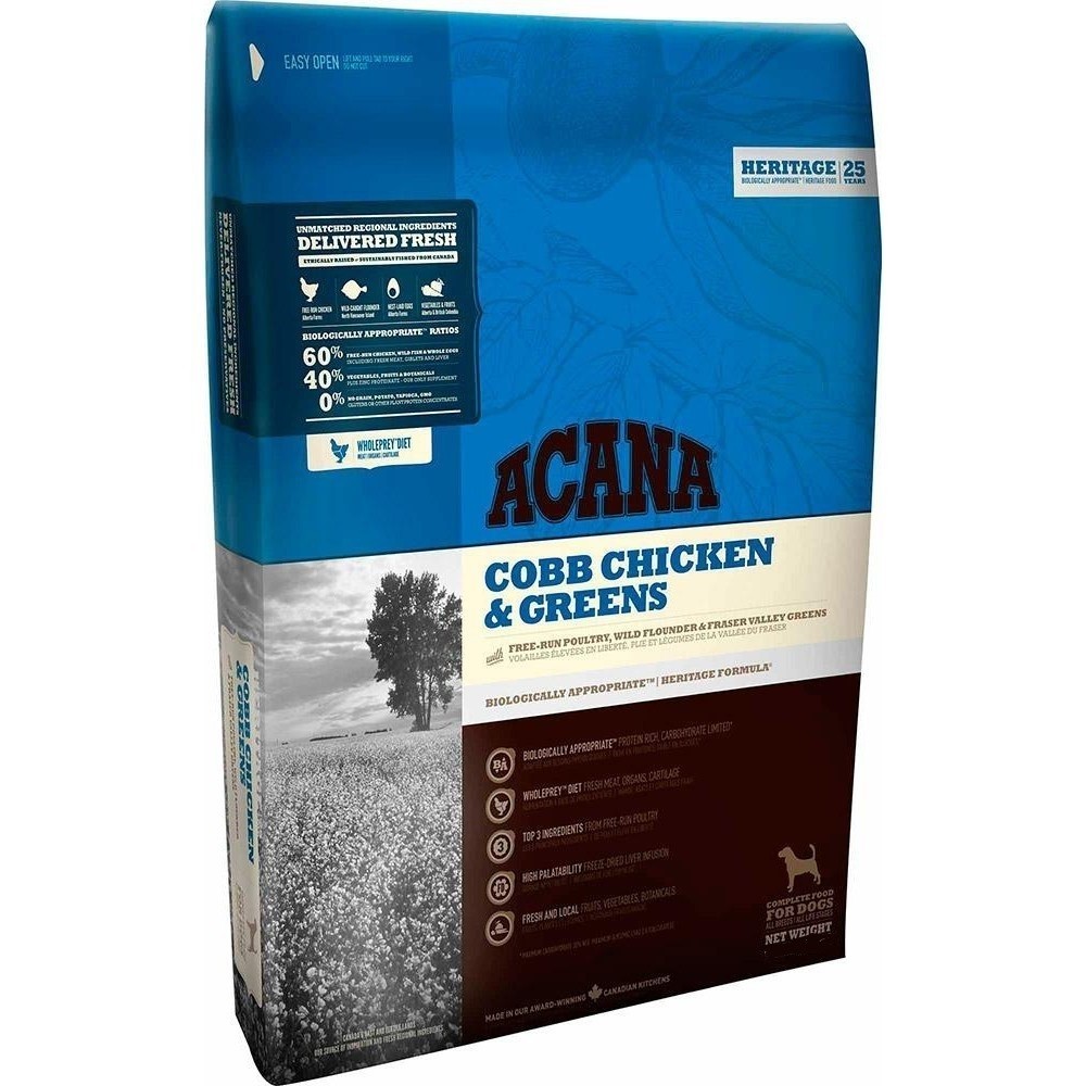 

Сухой корм ACANA Cobb Chicken & Greens для собак средних пород 2 кг (773707364)