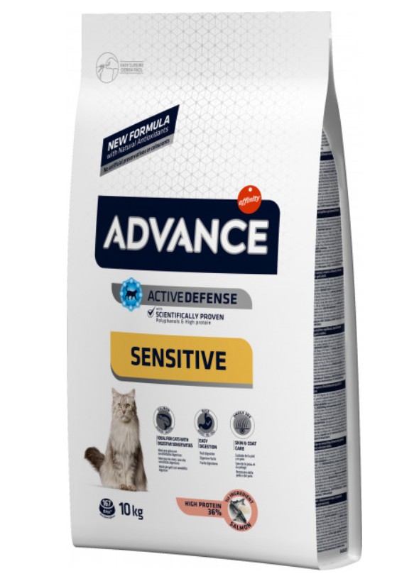 

Сухой корм для кошек Advance Cat Salmon Sensitive чувствительное пищеварение 10 кг