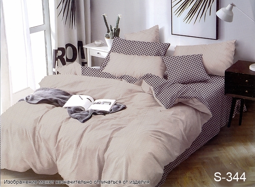 

Евро комплект постельного белья с компаньоном S344 (Пододеяльник 215x240 см)