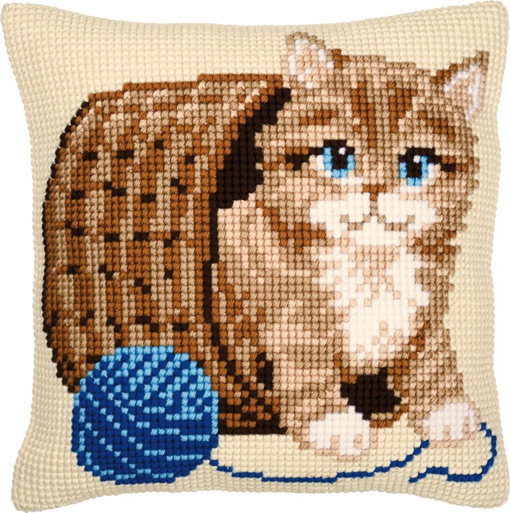 

Набор для вышивания крестом (подушка) Vervaco Cat Котёнок с клубком PN-0008534