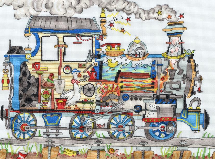 

Набор для вышивания крестом Cut Thru’ Steam Train Паровоз XCT24 Bothy Threads