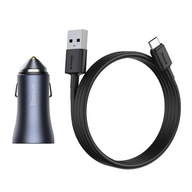 

Автомобильное зарядное устройство Baseus Dual Quick Charger Car Charger |1USB/1Type-C, 5A/40W, QC/PD|