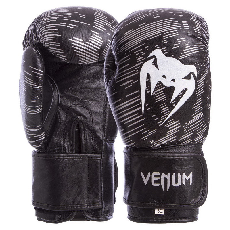 

Боксерские перчатки кожаные VENUM MA-5430 14 унций черные