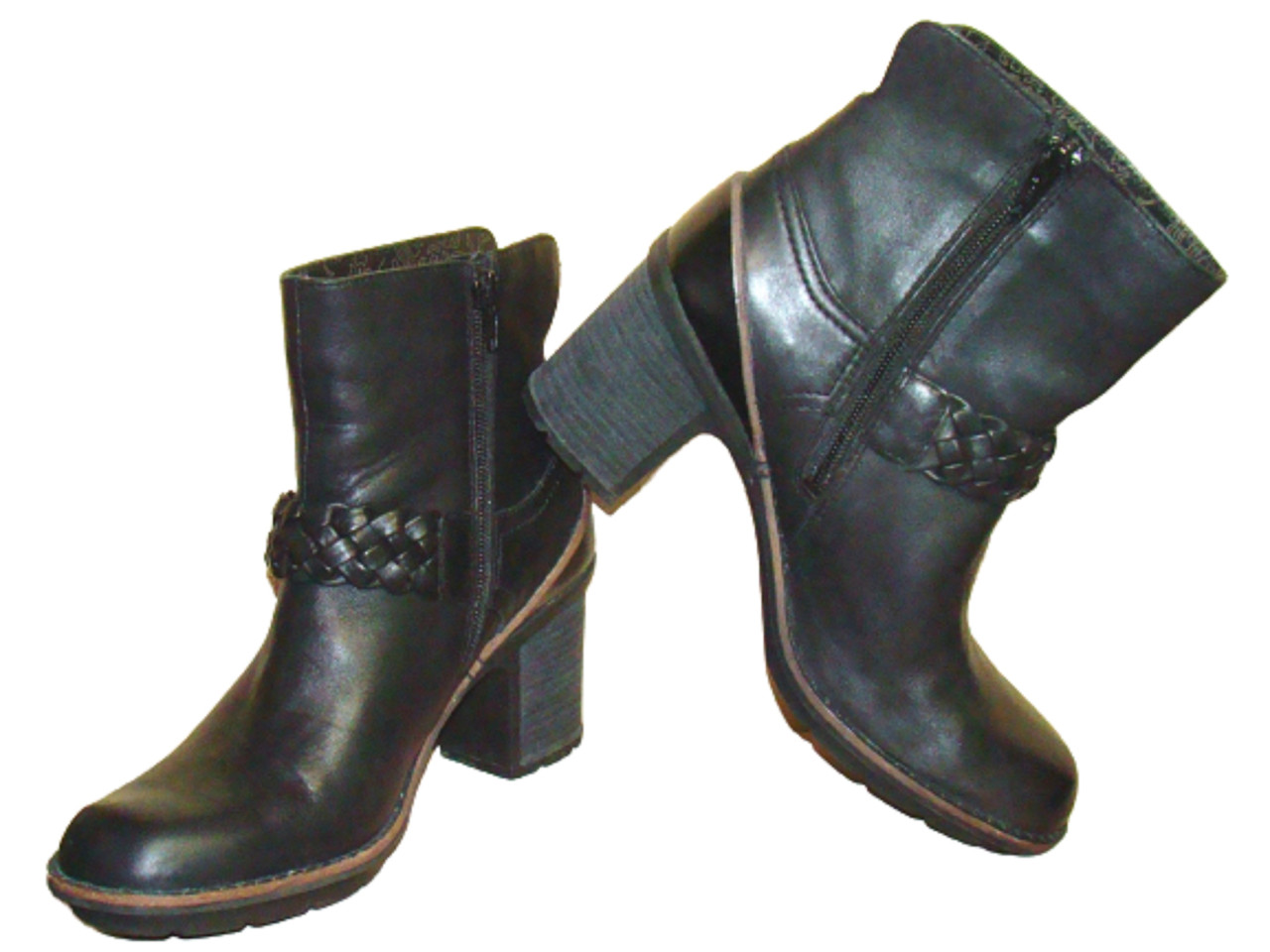 

Сапоги женские демисезонные полусапожки кожаные черные Clarks (размер 38)