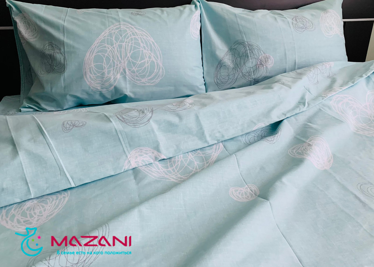 

Семейный комплект постельного белья Mazani Lovely 70х70 см, 150х220 см, на резинке 180х200х15 см