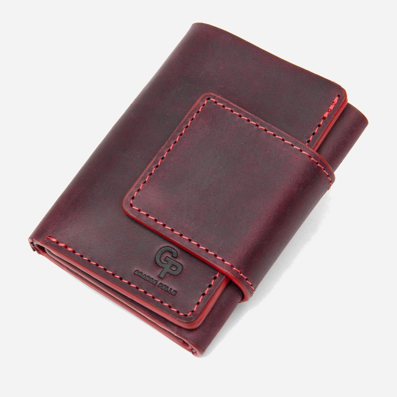 

Портмоне кожаное Grande Pelle leather-11454 Бордовое