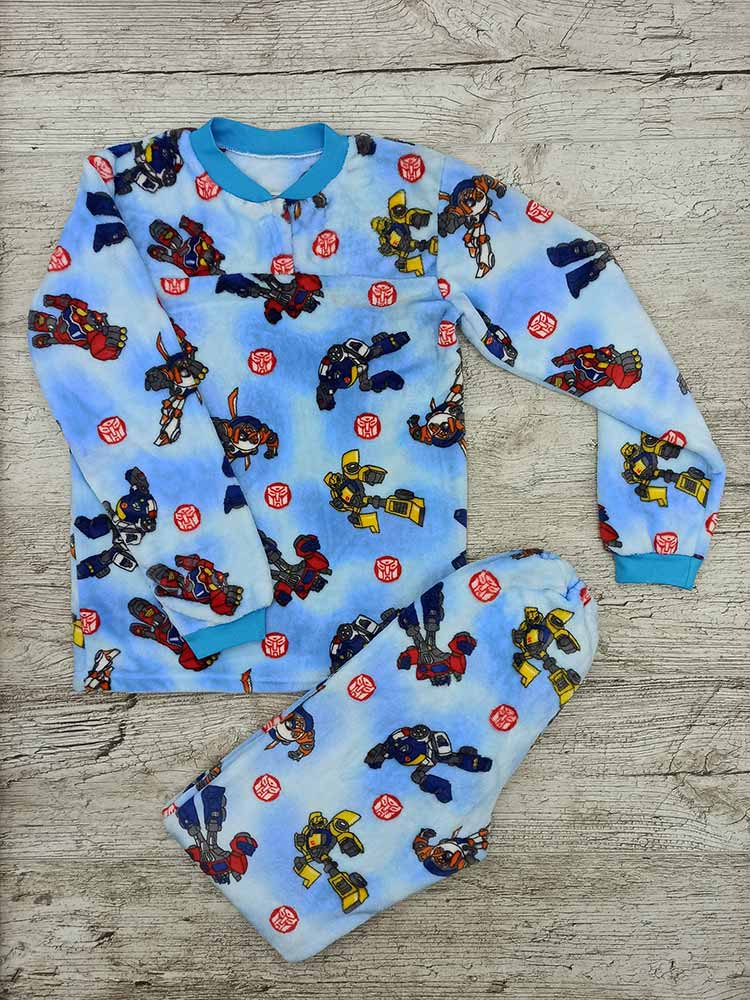 

Махрова піжама для хлопчика Трансформери блакитні 00483, 158-164 см. (12-13 років)